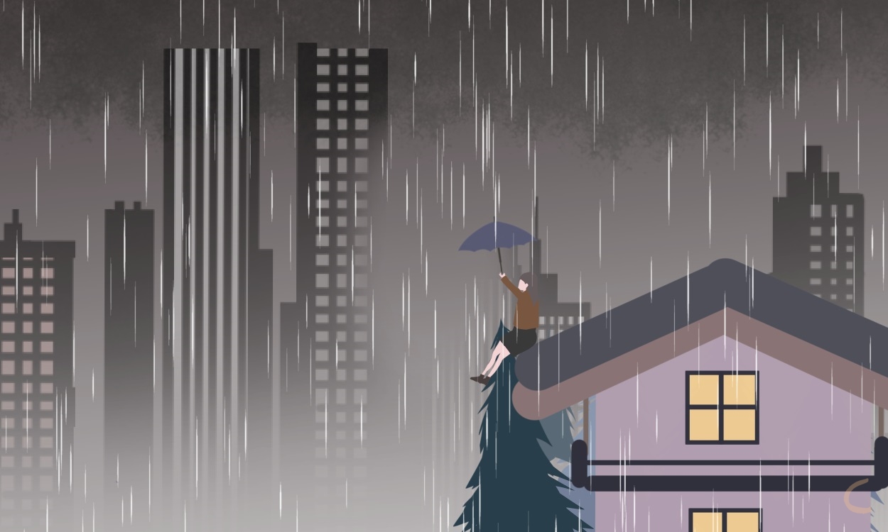 描写下雨天的幽默句子